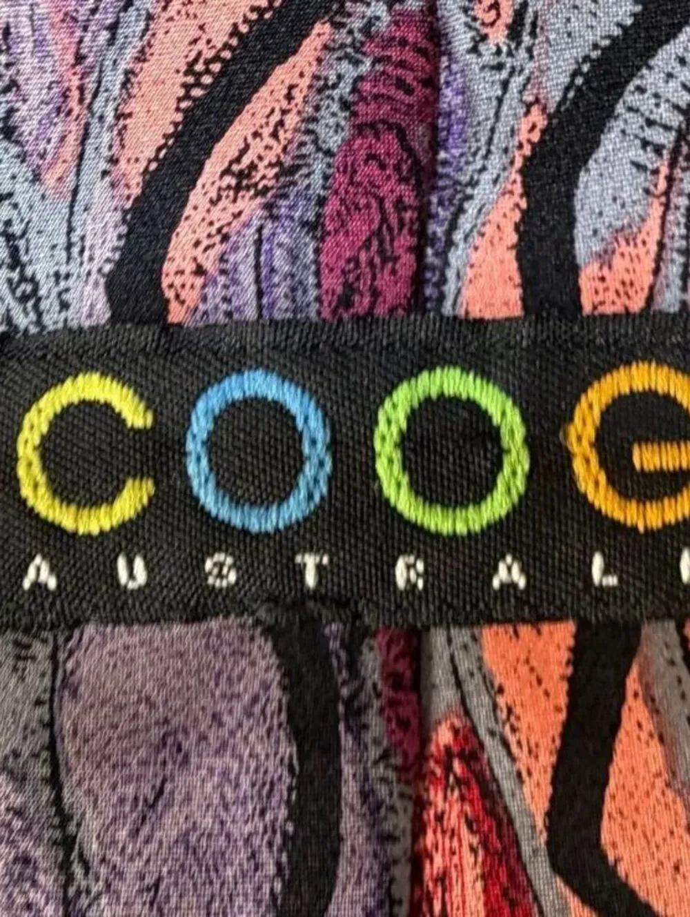 Vintage Coogi Australian 90s Colorful Abstract Pattern Designer Tie